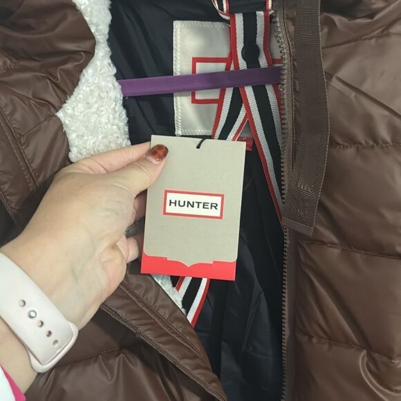 NWT-HUNTER- admiral coffee puffer jacket- coffee/ brown color-Women's size Small - Picture 9 of 16